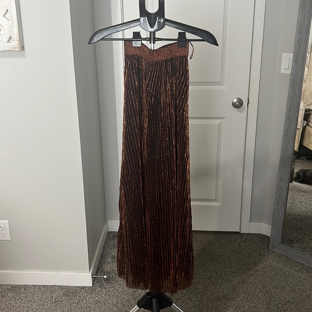 Zara long skirt. Size small. Shimmer bronze color.